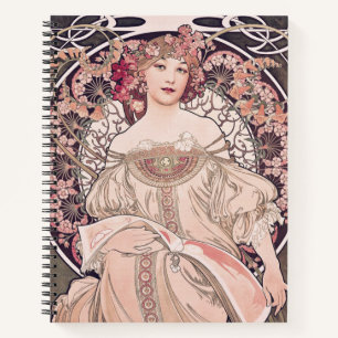 art nouveau dagdroom van Alphonse Mucha Notitieboek
