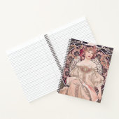 art nouveau dagdroom van Alphonse Mucha Notitieboek (Binnen)