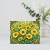 Art Nouveau Daisies Briefkaart (Staand voorkant)