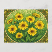 Art Nouveau Daisies Briefkaart (Voorkant)