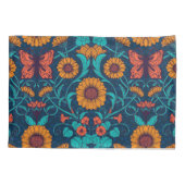 Art Nouveau daisies in blauw en geel Kussensloop (Achterkant)