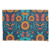 Art Nouveau daisies in blauw en geel Kussensloop (Voorkant)