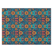 Art Nouveau daisies in blauw en geel Tafelkleed (Voorkant (Horizontaal))