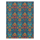 Art Nouveau daisies in blauw en geel Tafelkleed (Voorkant)