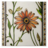 Art Nouveau Daisies Seamless florals Tegeltje (Voorkant)