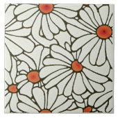 Art Nouveau Daisies Seamless white blue florals Tegeltje (Voorkant)
