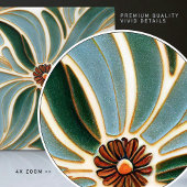 Art Nouveau Daisies Seamless white blue florals Tegeltje