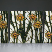 Art Nouveau Daisies Seamless white green florals Tegeltje