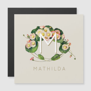 Art Nouveau Daisies Wreath Monogram aan personalis