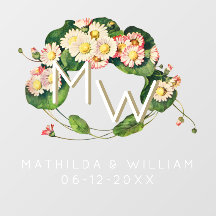 Art Nouveau Daisies Wreath Monogram aan personalis