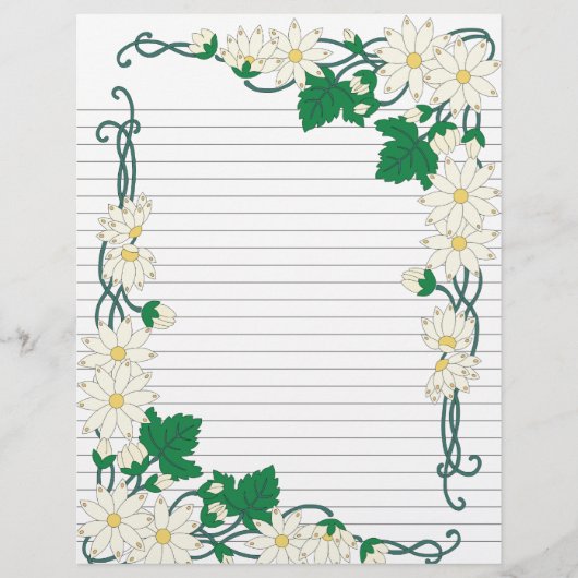 Art Nouveau Daisy Border Lined Recippage (Voorkant)