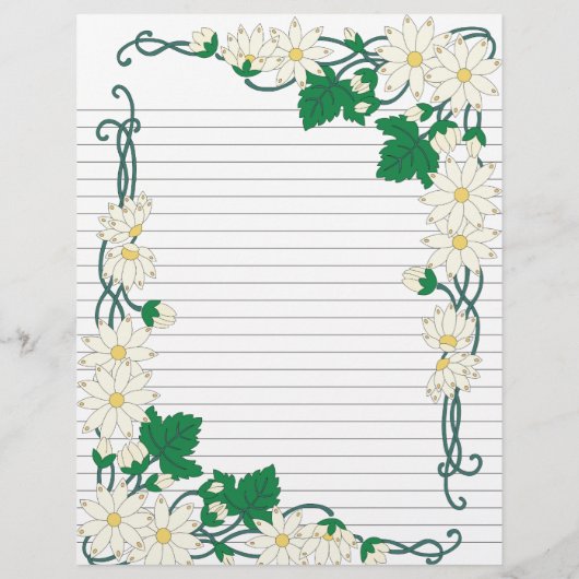 Art Nouveau Daisy Border Lined Recippage (Achterkant)