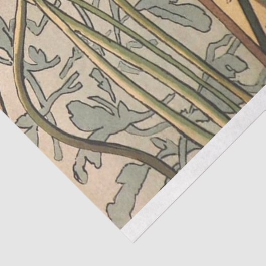 Art Nouveau Daisy en Paardenbloem 3 Tissuepapier (Detail)