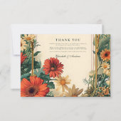 Art Nouveau Daisy Frame Bruiloft Bedankkaart (Voorkant)