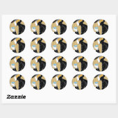 Art Nouveau Dame Drink Tea Ronde Sticker (Vel)