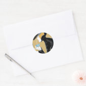 Art Nouveau Dame Drink Tea Ronde Sticker (Envelop)