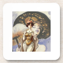 art nouveau dame kunstenaar ontwerper paddenstoel 