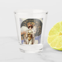 art nouveau dame kunstenaar ontwerper paddestoel t