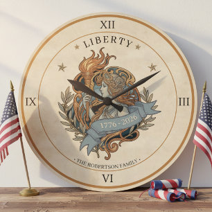 Art Nouveau Dame Liberty USA 250 Motief ID1303 Grote Klok