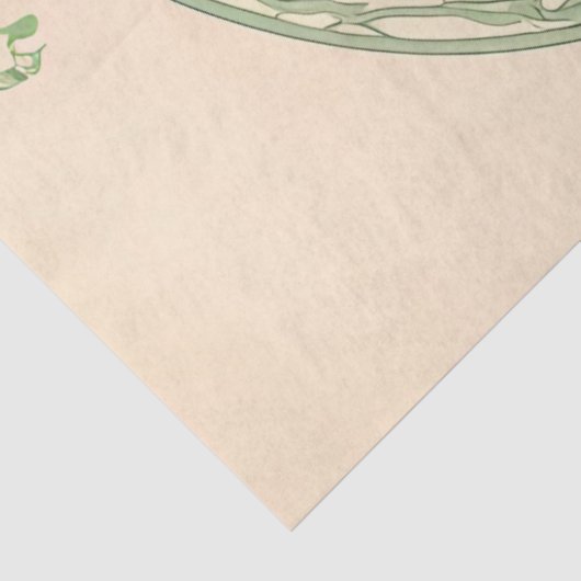 Art Nouveau Dame met Harp Decoupage Papier (Detail)