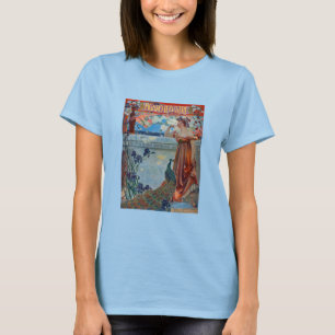 Art Nouveau Dame met Pauw T-shirt
