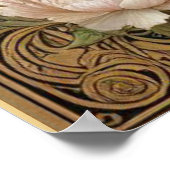 Art Nouveau dame met pioenen Poster (Hoek)