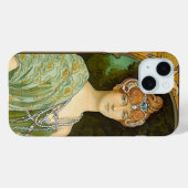 Art Nouveau Dame & Pauw Vintage Illustratie Case-Mate iPhone Case (Achterkant (horizontaal))