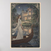 Art Nouveau Dame van het Meer Poster (Voorkant)