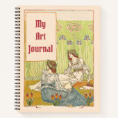 Art Nouveau Dames Art Journal Name en Year Notitieboek (Voorkant)