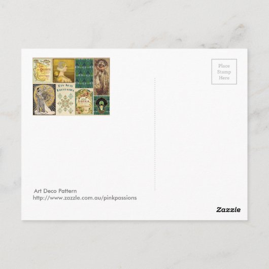 Art Nouveau Dames Briefkaart (Achterkant)