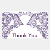 Art Nouveau Dames  Dank u Rechthoekige Sticker (Voorkant)