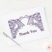 Art Nouveau Dames  Dank u Rechthoekige Sticker (Envelop)