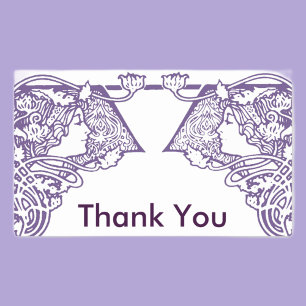 Art Nouveau Dames Dank u Rechthoekige Sticker