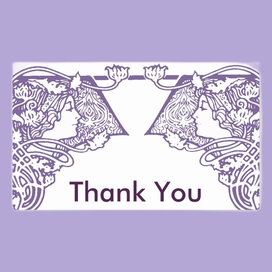 Art Nouveau Dames  Dank u Rechthoekige Sticker