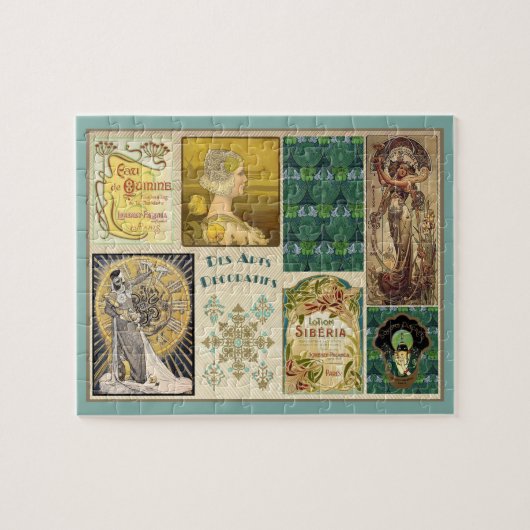 Art Nouveau Dames Jigzaag Puzzle Legpuzzel (Horizontaal)
