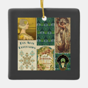 Art Nouveau Dames Keramisch Ornament