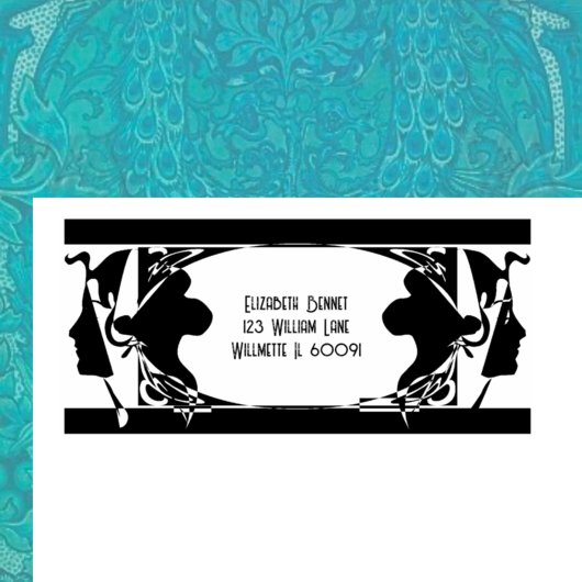 Art nouveau dames Lijst Rubberstempel