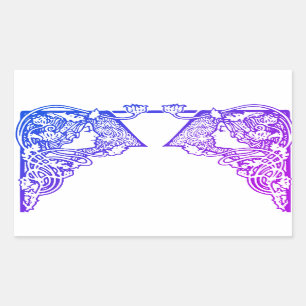 Art Nouveau Dames Rechthoekige Sticke Sticker