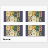 Art Nouveau Dames Rechthoekige Sticker (Vel)