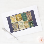 Art Nouveau Dames Rechthoekige Sticker (Envelop)