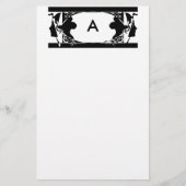 Art Nouveau Dames Silhouet Monogram Briefpapier (Voorkant)