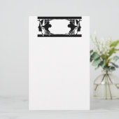 Art Nouveau Dames Silouette Briefpapier (Staand voorkant)