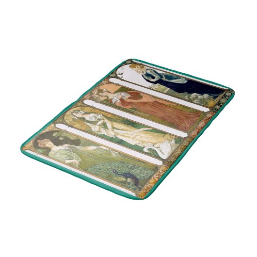 Art Nouveau Dames Swan Peacock Dove Birds Bathmat Badmat (Gekanteld)