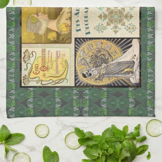 Art Nouveau Dames Tea Towel Theedoek (Gevouwen)