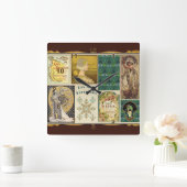 Art Nouveau Dames Vierkante Klok (Huis)