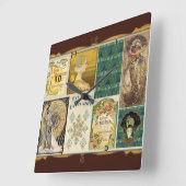 Art Nouveau Dames Vierkante Klok (Hoek)