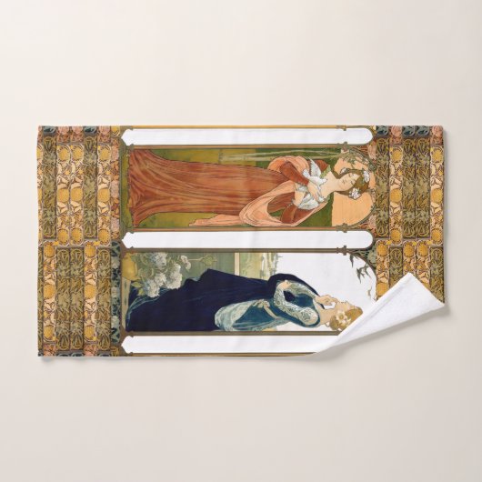 Art Nouveau Dames Vods Flowers Bath Towel Set Bad Handdoek (Handdoek)