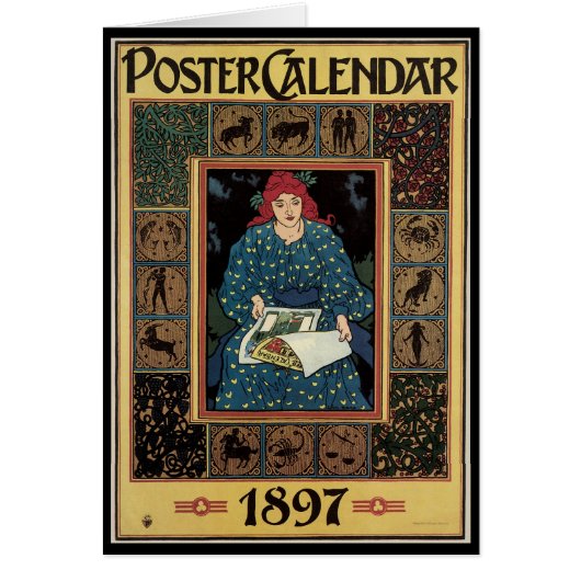  Art Nouveau, damesboek dat astrologie leest (Voorkant)