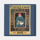 Art Nouveau, damesboek dat astrologie leest Magneet (Voorkant)