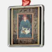 Art Nouveau, damesboek dat astrologie leest Metalen Ornament (Links)